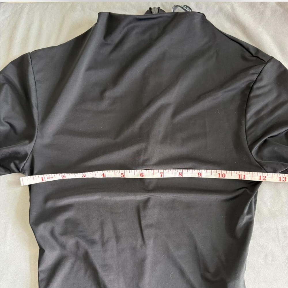 Zara Black Silky High Neck Long Sleeve Bodysuit - Size S - Picture 5 of 5